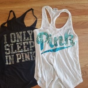 2 Pink Victoria's secret tanks